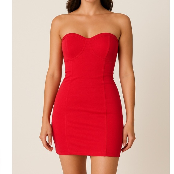 Guess Sweetheart Neckline Textured Fitted Sleeveless Bodycon Dress coral SZ MD - Picture 1 of 8